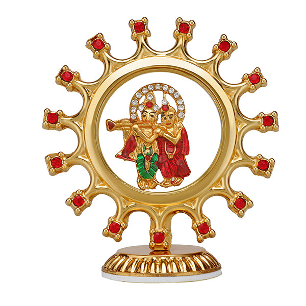 LORD RADHA KRISHNA CAR DESK BOARD IDOL SUN SHAPE