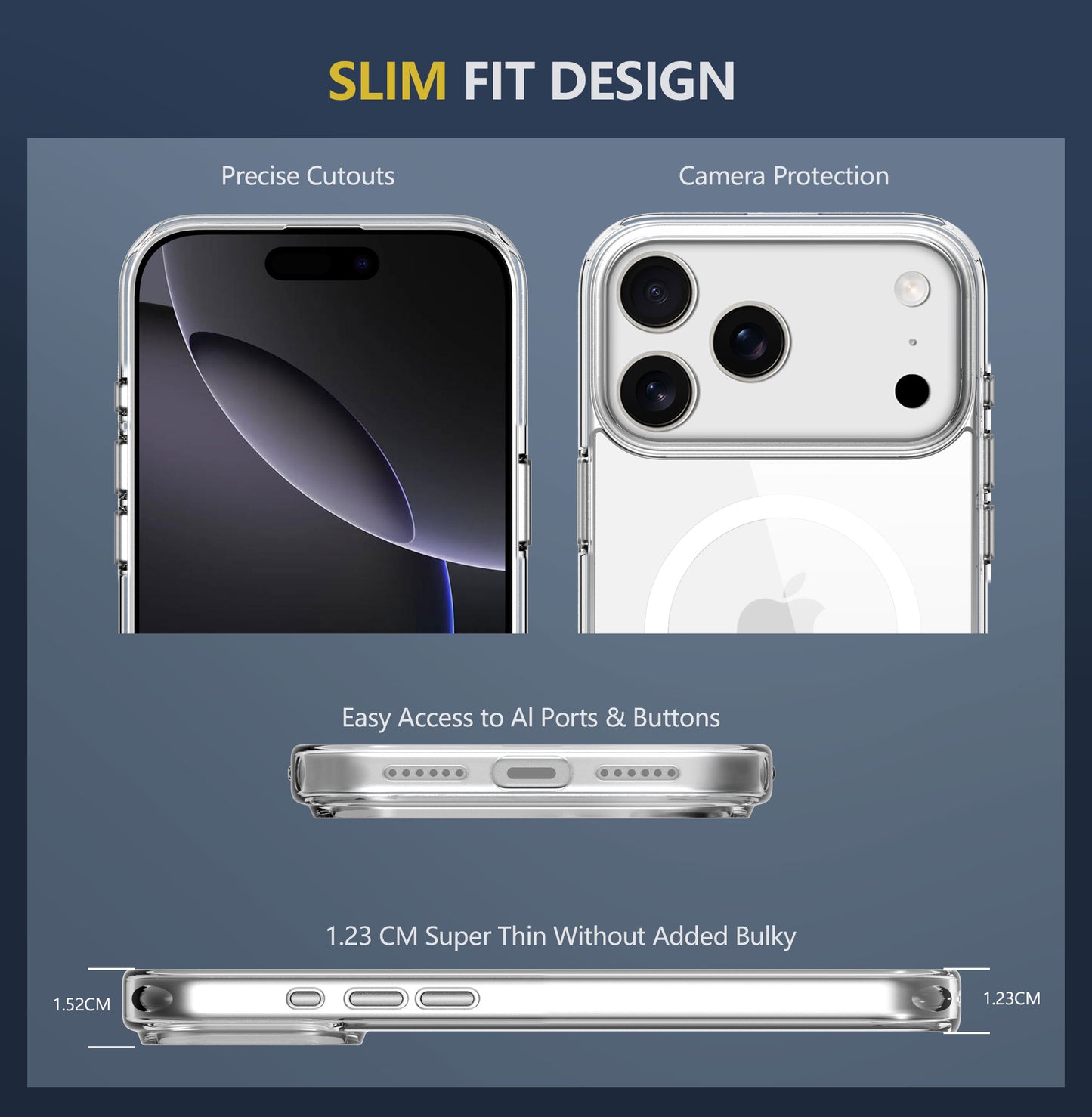 Iphone Case Clear with Wireless Charging for iPhone 17 17 Air 17 Pro 17 ProMax Compatible Pikcup Price