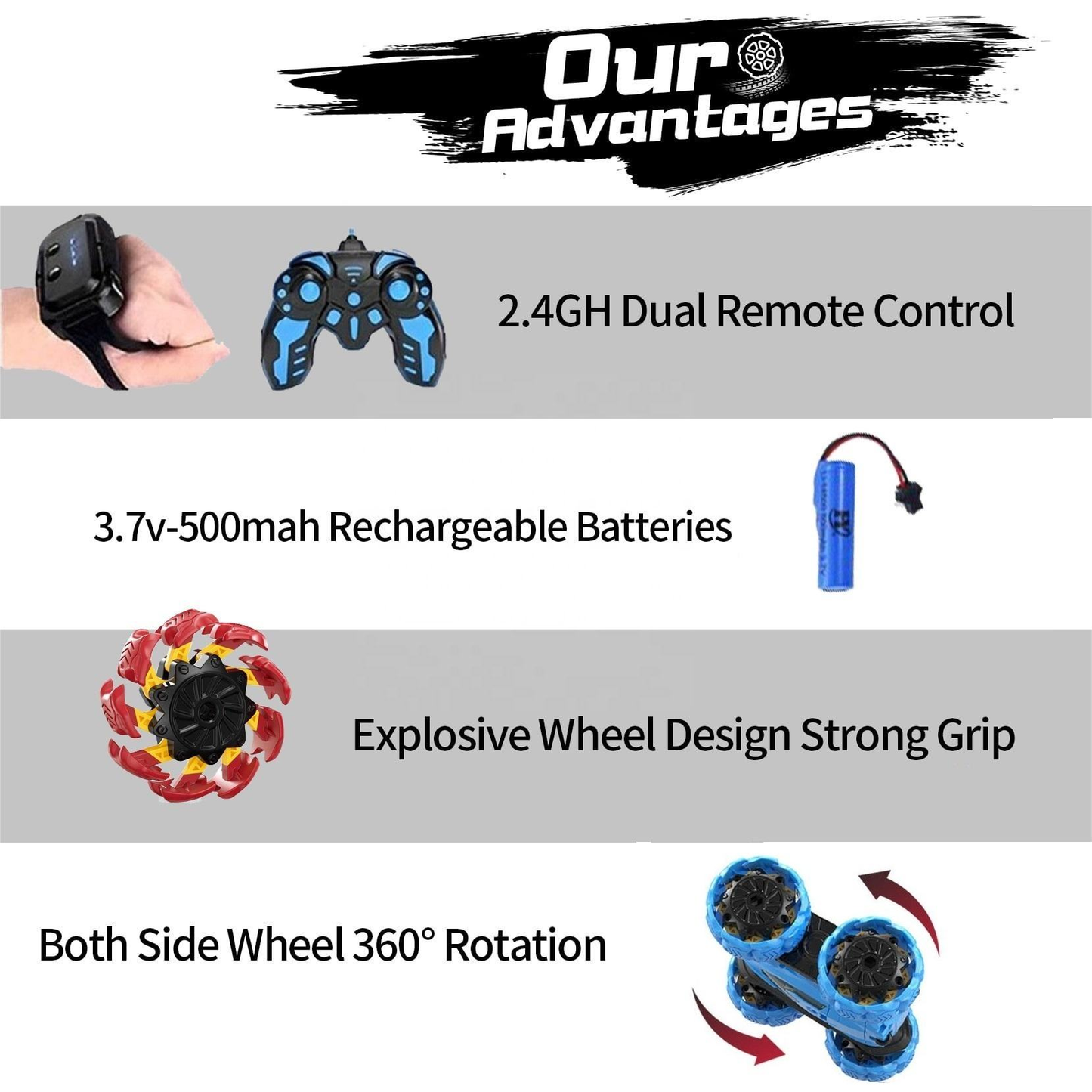 Stunt Car (hand remote control+gravity induction watch)
