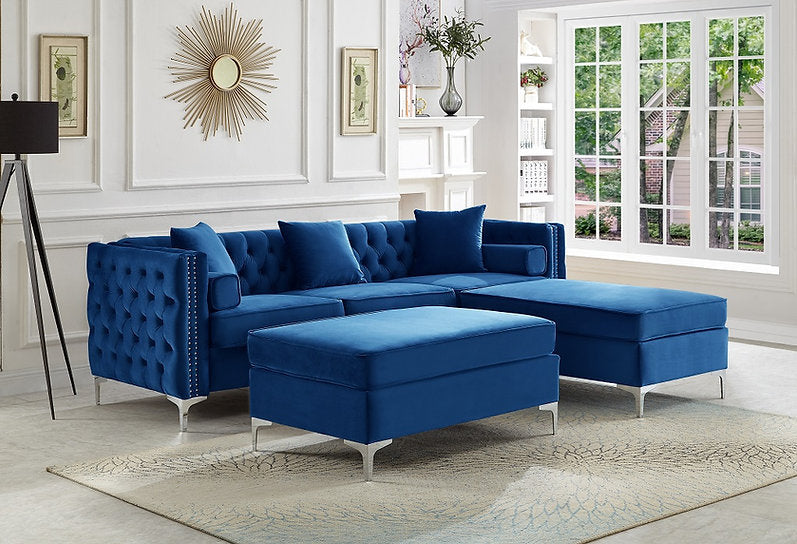 Sofa Sectional IF-9284 Blue Velvet