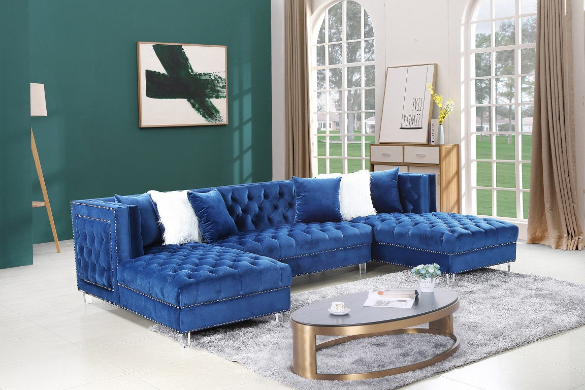Sofa Sectional IF-9272 Blue Velvet