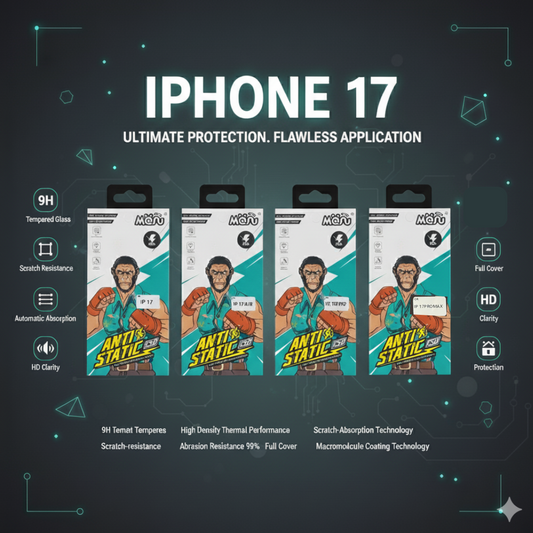 Anti Static ESD Glass Screen Protection for Iphone 17 17 Air 17 Pro 17 ProMax