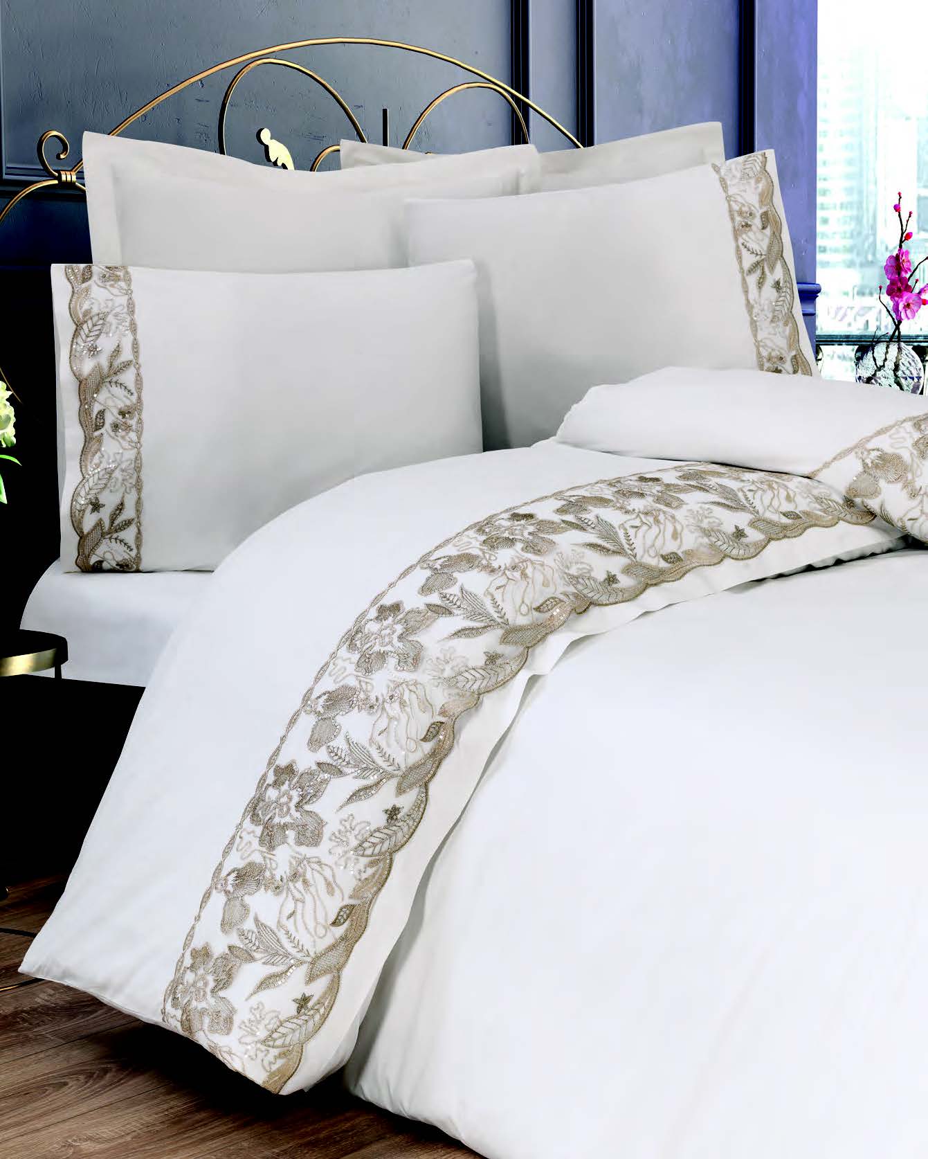 Pride 6 Pieces Lux Quilt Cover Set Cream