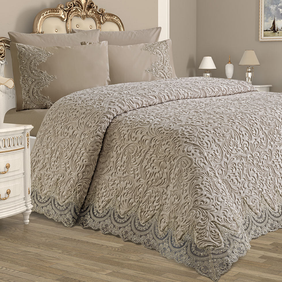 Safir 6 Pieces Blanket Set cappuccino