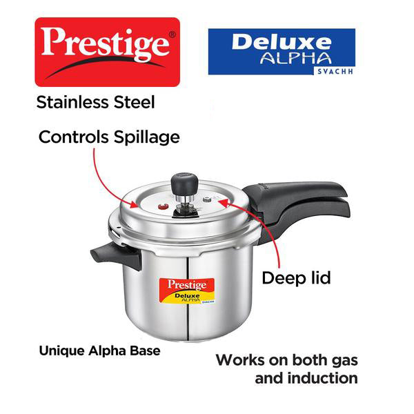 Prestige Svachh Deluxe Alpha 8.0 Litre Stainless Steel Pressure Cooker