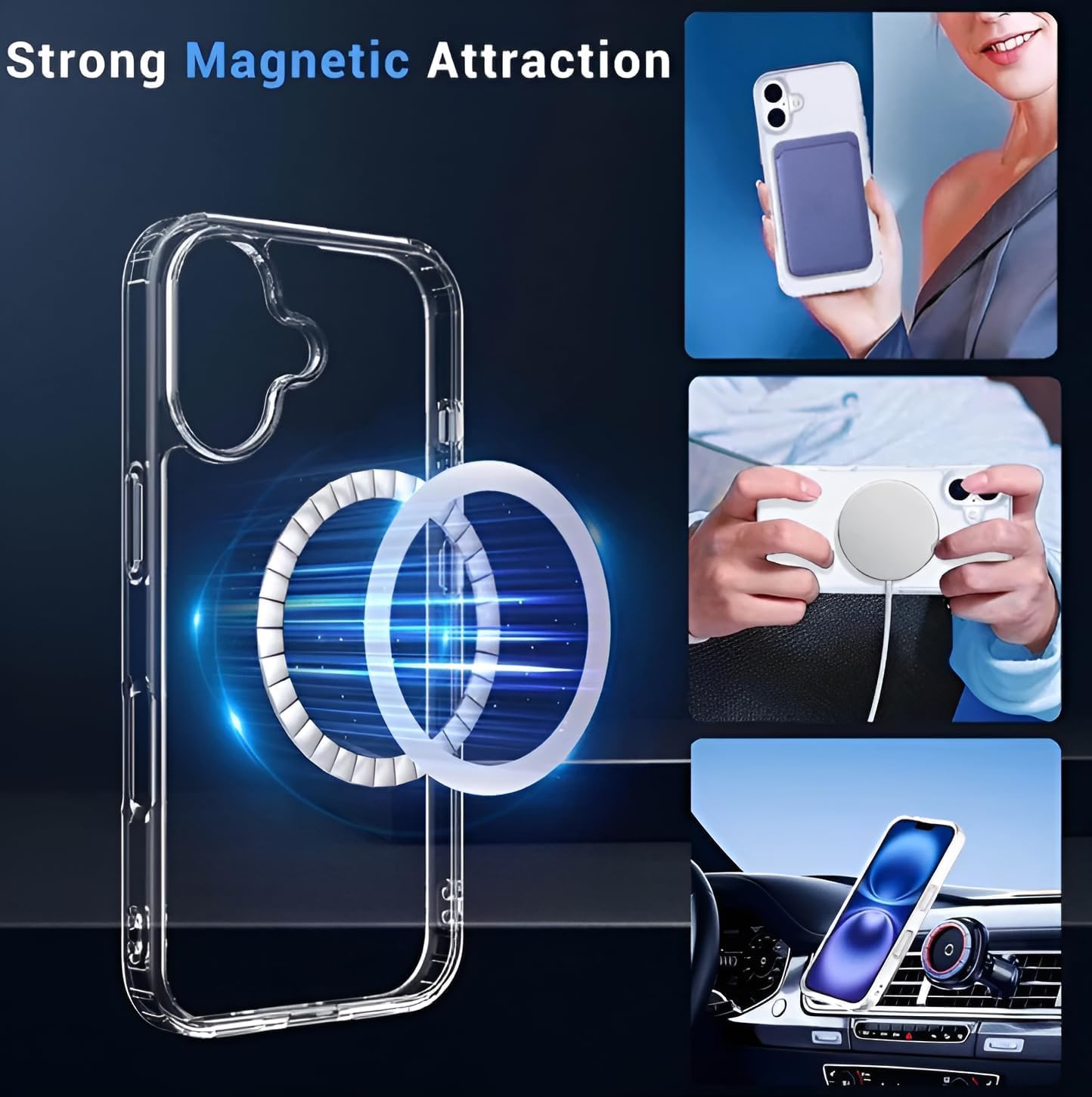 Iphone Case Clear with Wireless Charging for iPhone 16 16 Air 16 Pro 16 ProMax Compatible Pikcup Price