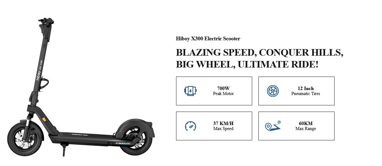 Hiboy X300 Big Wheel Electric Scooter for Hill Climbing Free Helmet 3 Years Payment Plan RBC