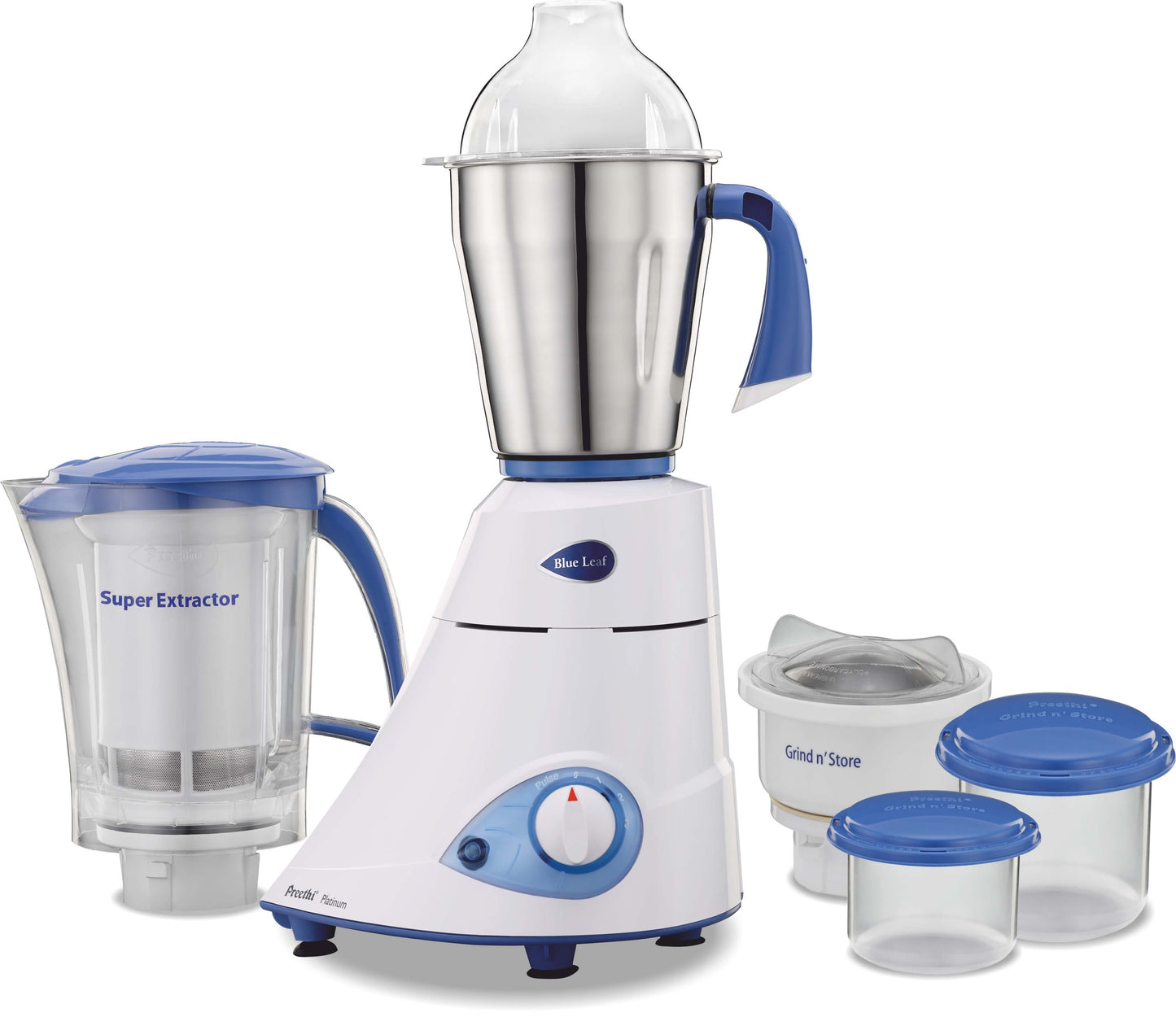 The Preethi Blue Leaf Platinum Mixer Grinder Free Kitchen cutlery
