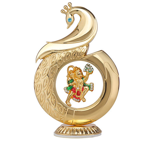 LORD BAJRANG CAR DESK BOARD IDOL PEACOCK SHAPE