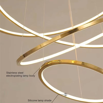 Led Rings Chandelier Lights Size D40+D60+D80CM 3 rings