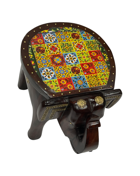 Hardwood Stool Large Elephant Decor