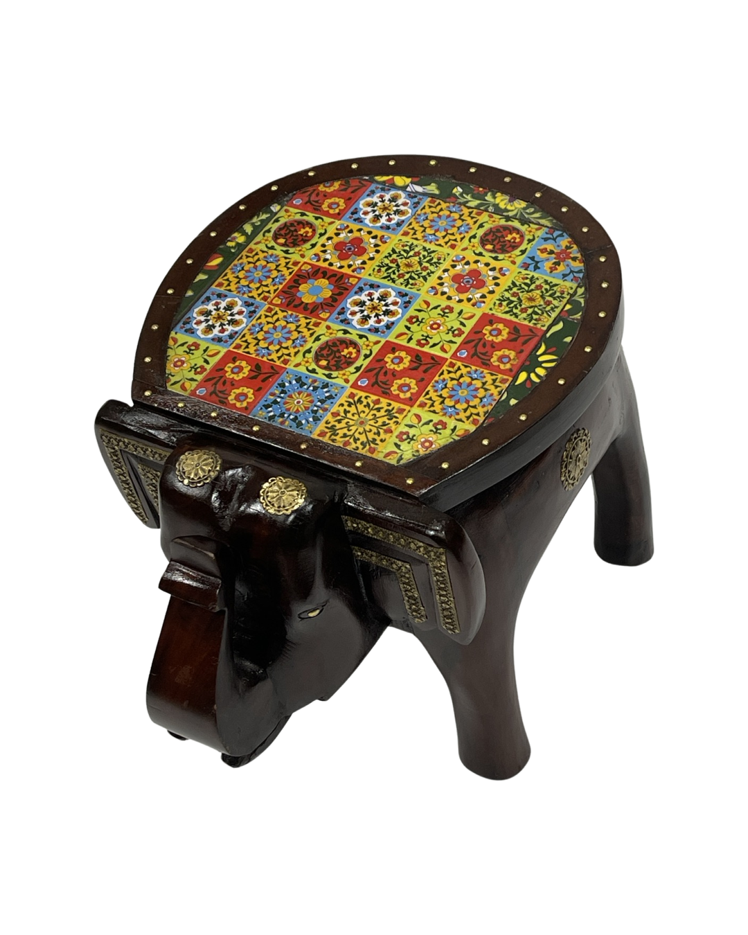 Hardwood Stool Large Elephant Decor