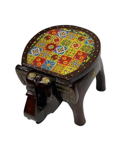 Hardwood Stool Large Elephant Decor