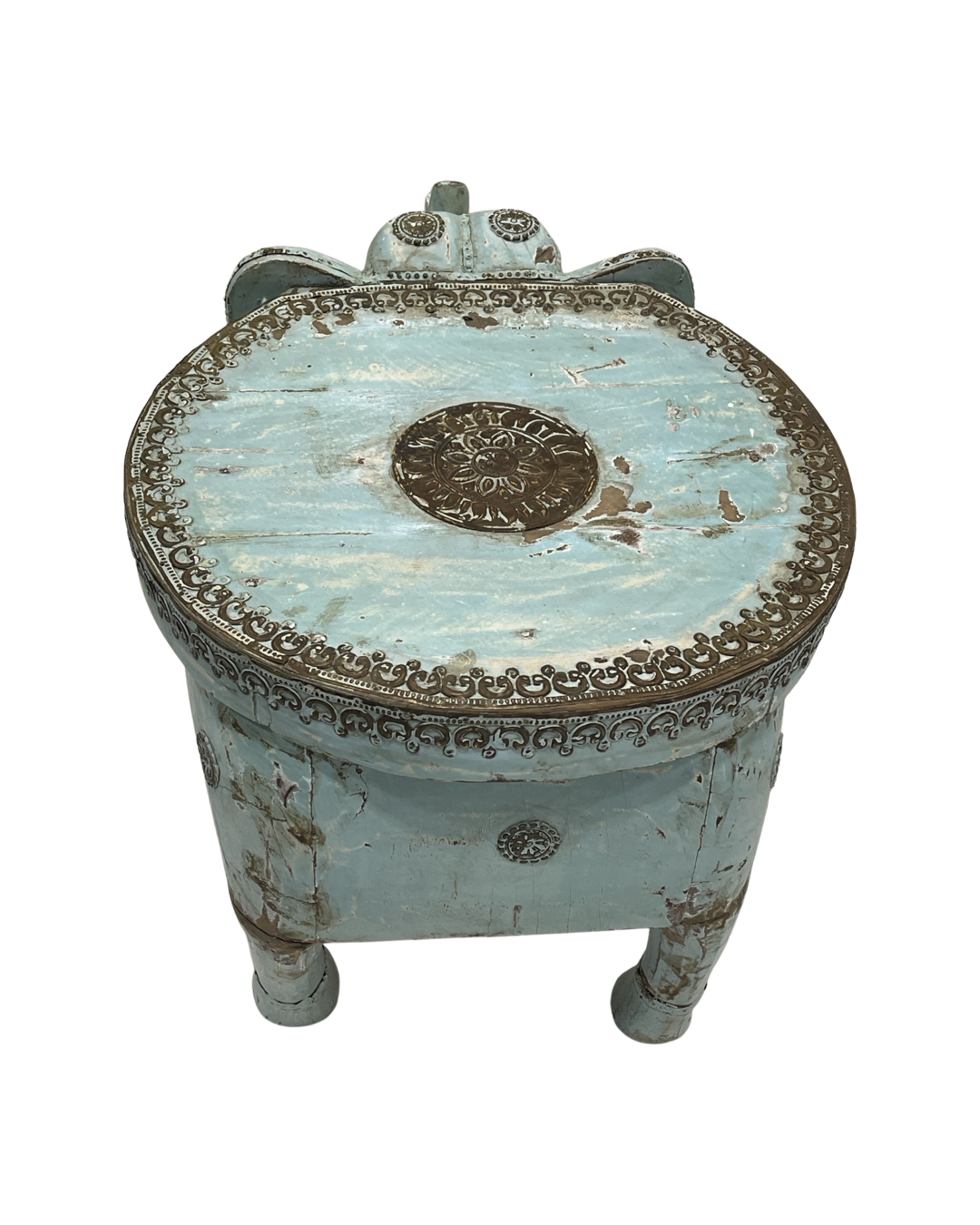 Antique Look Elephant Stool Wooden