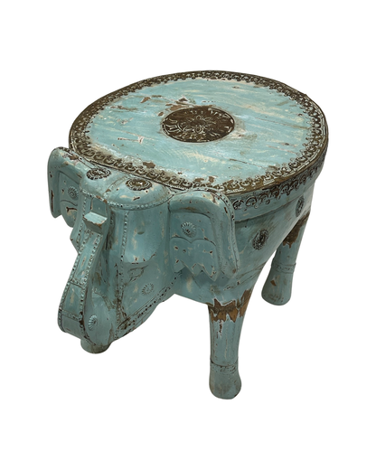 Antique Look Elephant Stool Wooden