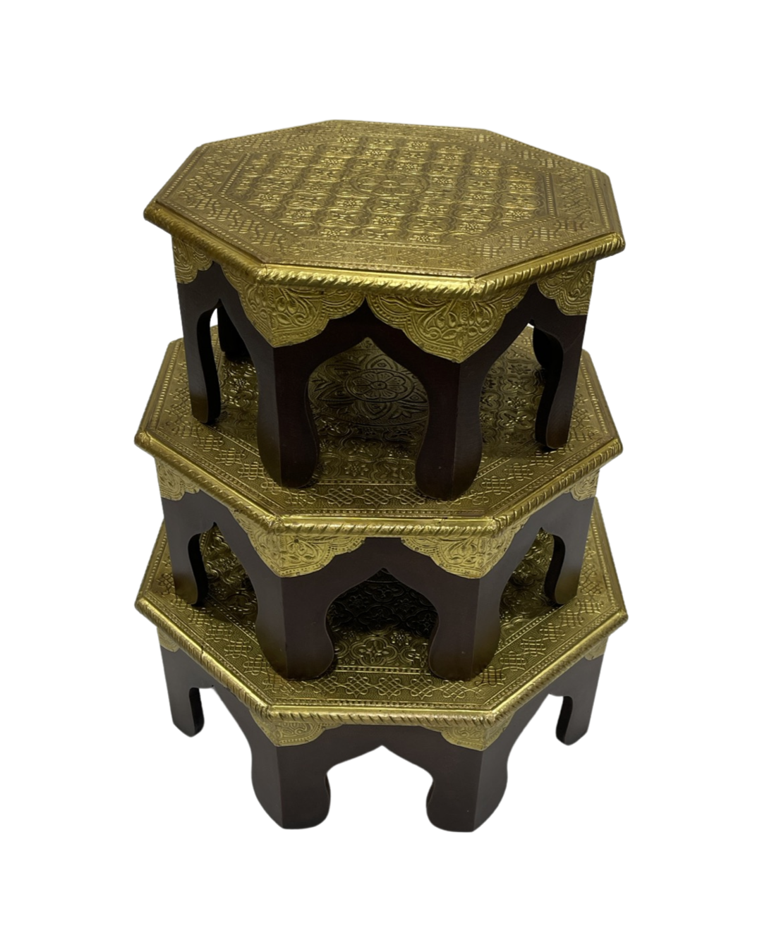 Brass 3 Set Stool for Puja