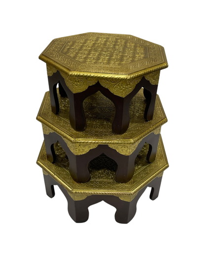 Brass 3 Set Stool for Puja