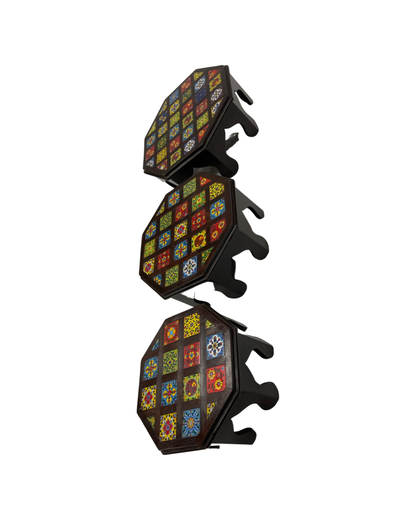 Wooden3 Set Stool for Puja Decor