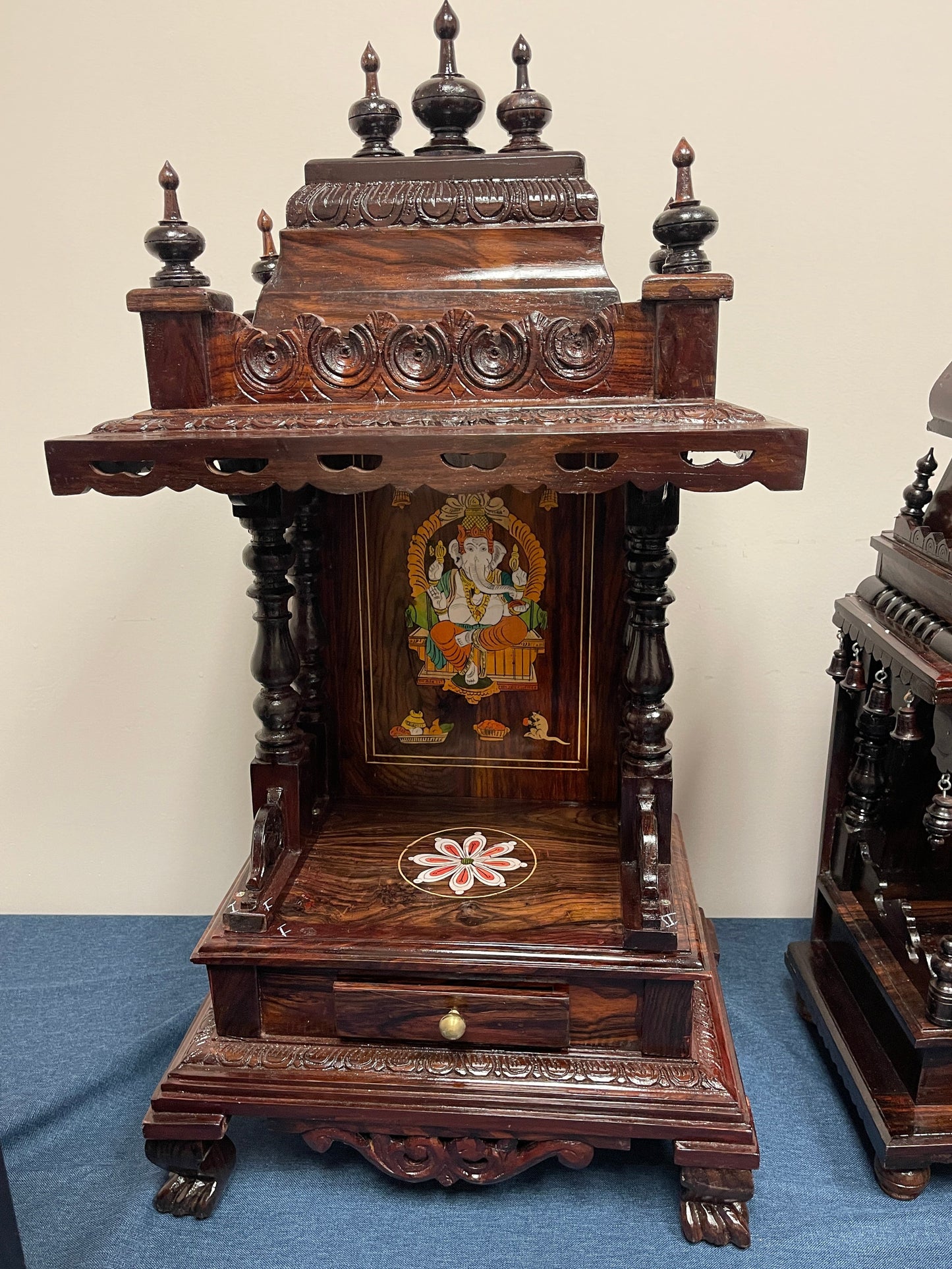 ROSE WOOD RECTANGULAR POOJA MANDIR AE07