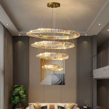 Crystal Chandelier Lights 2 Rings 60 + 80 Cms Luxury Home Lights