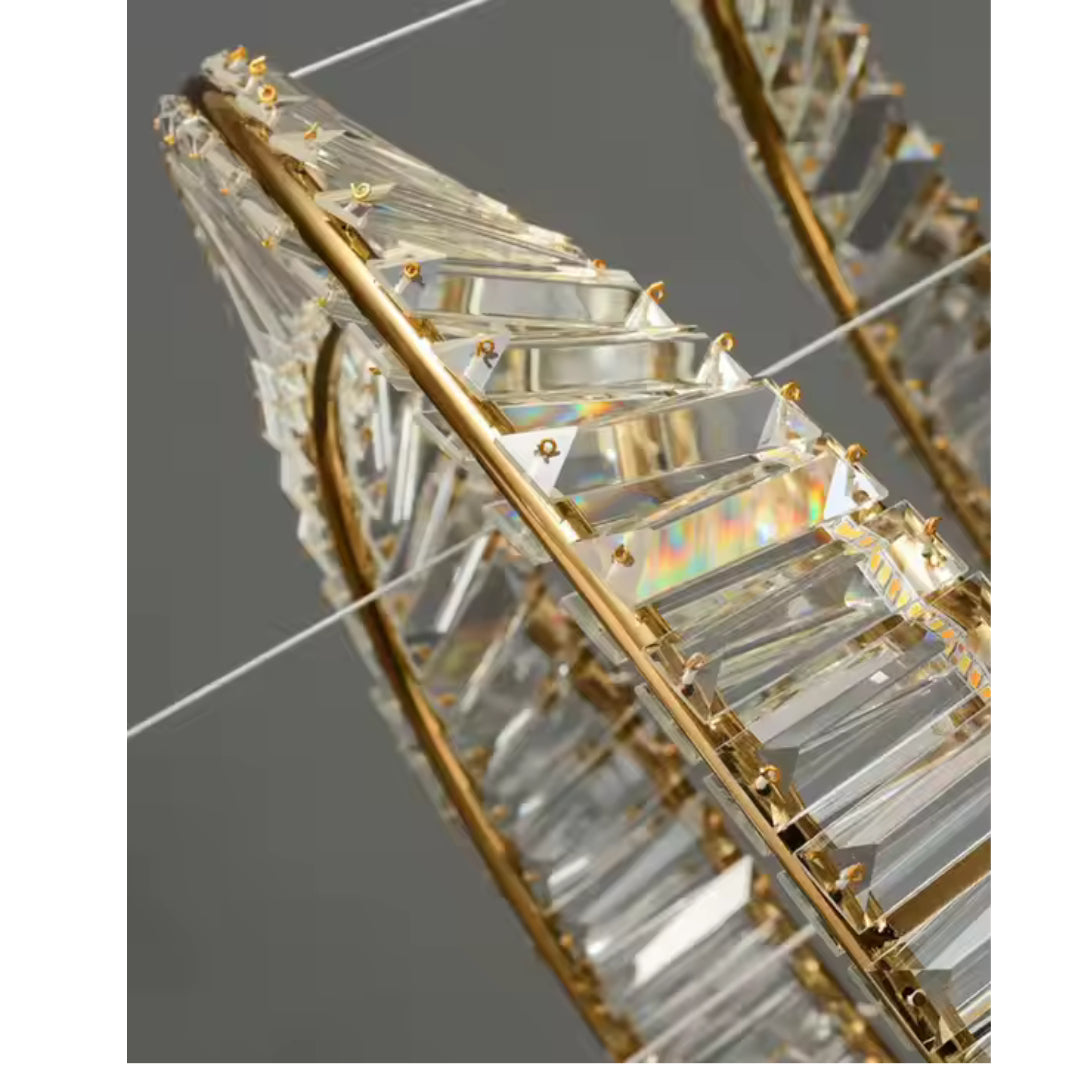 Crystal Chandelier Lights 2 Rings 60 + 80 Cms Luxury Home Lights