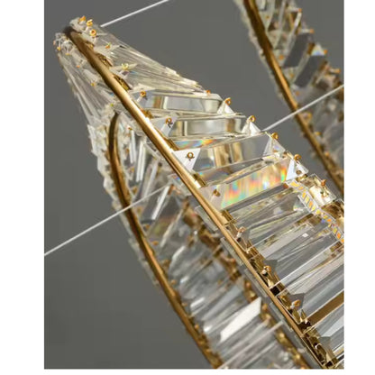 Crystal Chandelier Lights 2 Rings 60 + 80 Cms Luxury Home Lights