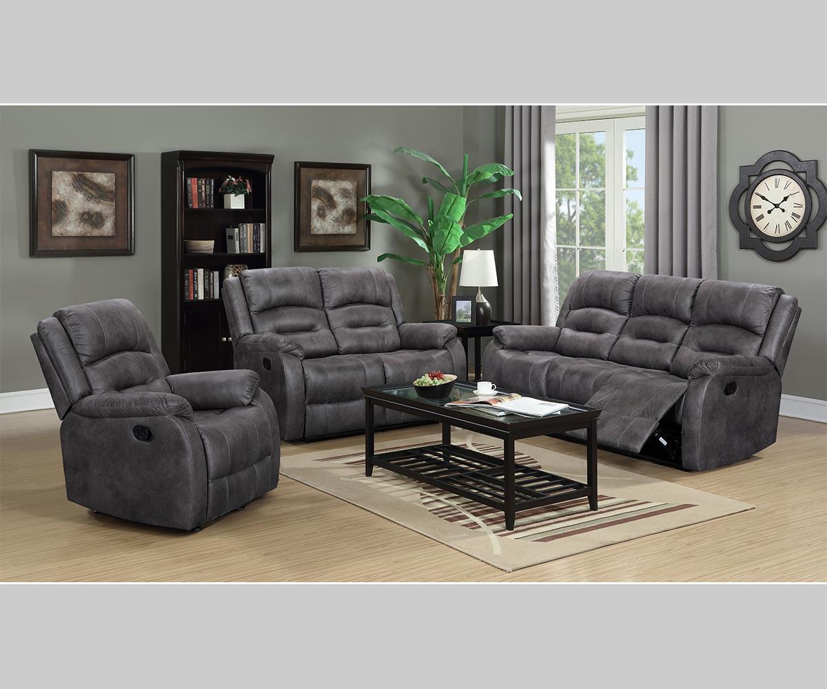 Larissa Set Grey Sofa Plus Recliner