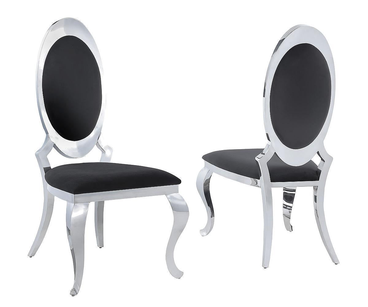 Bianca (White) with Divina Set Blk/WT Chairs(5 Pcs Set)