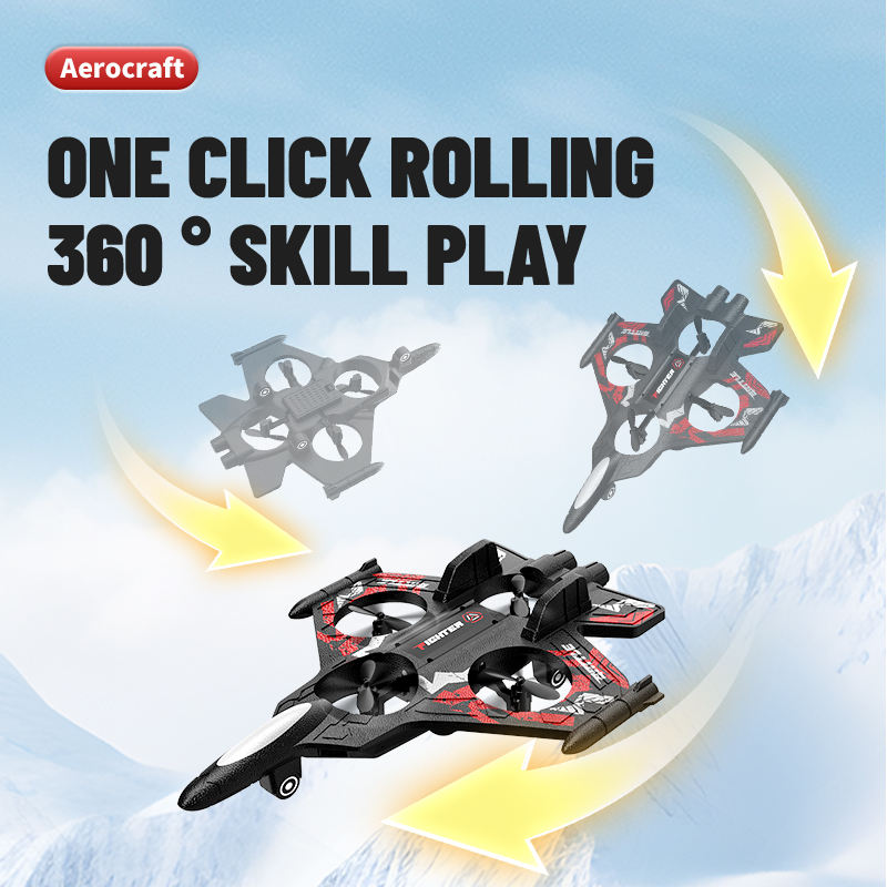 Combat Flight Drone Thunder Remote control airplane 3.7V，380mAh (hand remote control+gravity induction watch)