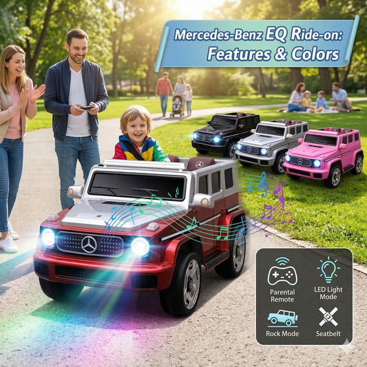 Mercedes EQ UTV with Fancy Lights Dual Drive Ride on Car Red colour only