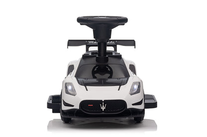Maserati MC20 GT2 Licensed Ride on Car White Yellow Ride on Push Car 2 in 1 Kid Ride on Push Car Stroller Sliding Ride on Car with Horn Music Light Function Secure Bar Ride on Toy for Boy Girl Toddlers 1-3 Years Old