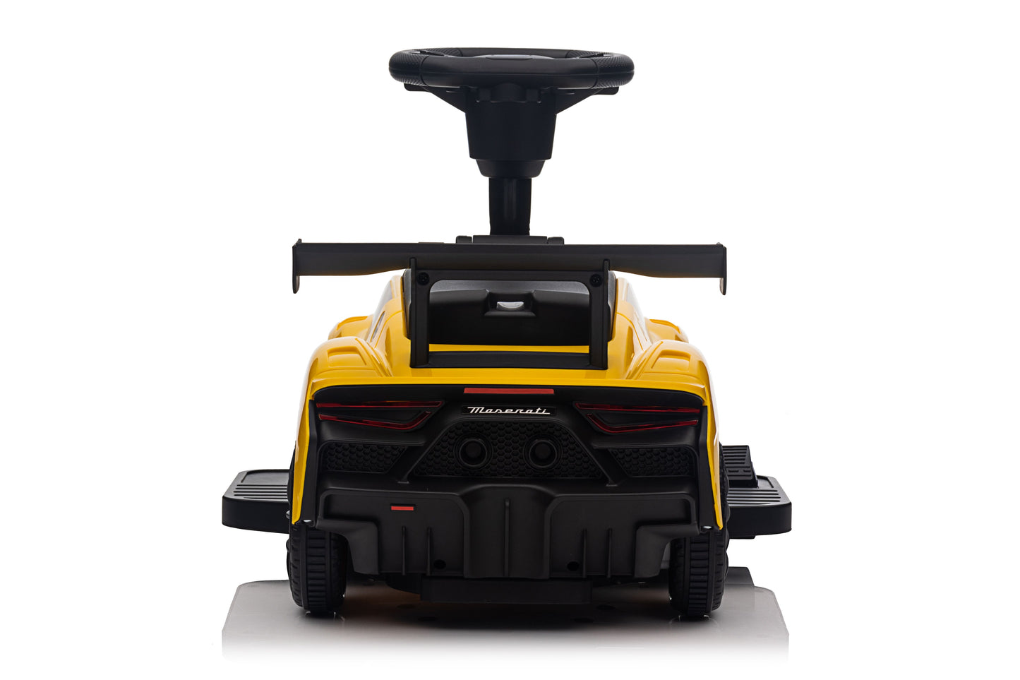 Maserati MC20 GT2 Licensed Ride on Car White Yellow Ride on Push Car 2 in 1 Kid Ride on Push Car Stroller Sliding Ride on Car with Horn Music Light Function Secure Bar Ride on Toy for Boy Girl Toddlers 1-3 Years Old