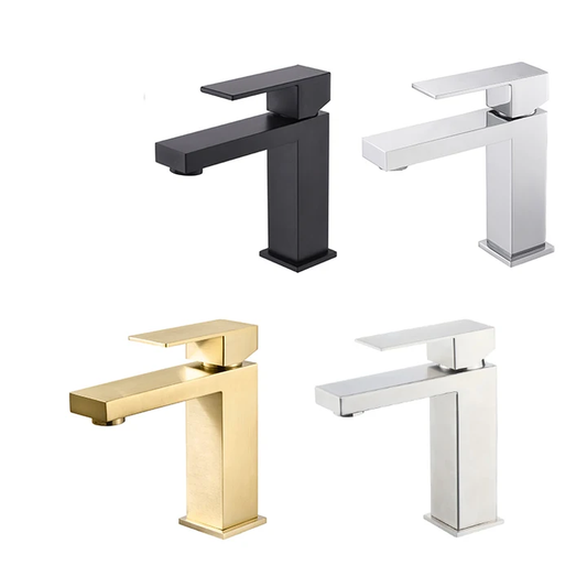 Faucet Chrome Plated Ceramic Hot & Cold Water Basin Mixer for Bathrooms