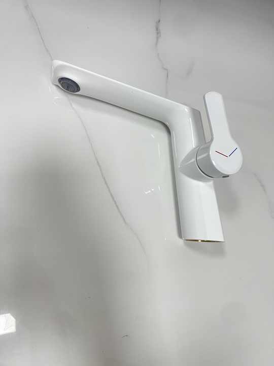 Modern Luxury White Brass Bathroom Faucet Hot and Cold Basin Mixer  Luxury Bathrooms