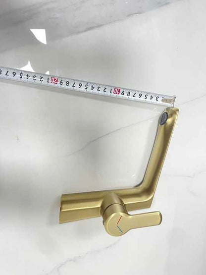 Modern Gold Bathroom Faucet Mixer Tap Single-Hole Brass Basin Wash Faucet Single Handle Ceramic Valve Core Metered Water Taps