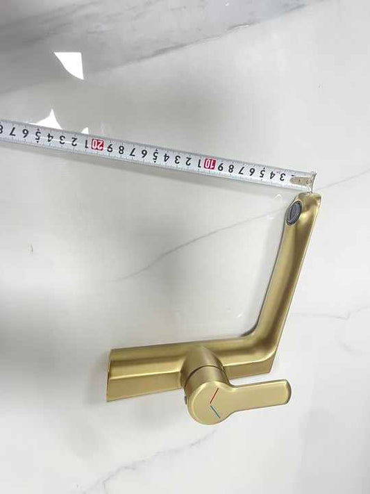 Modern Gold Bathroom Faucet Mixer Tap Single-Hole Brass Basin Wash Faucet Single Handle Ceramic Valve Core Metered Water Taps