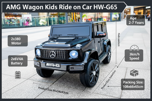 AMG Wagon Kids Ride on Car with Bluetooth Music