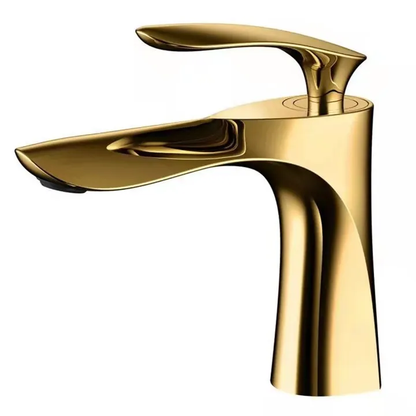 Modern Elegant Single-Hole Deck Mounted Water Tap Elegant Gold Finished Zinc-Alloy Basin Faucet Classic Single-Handle Bathroom