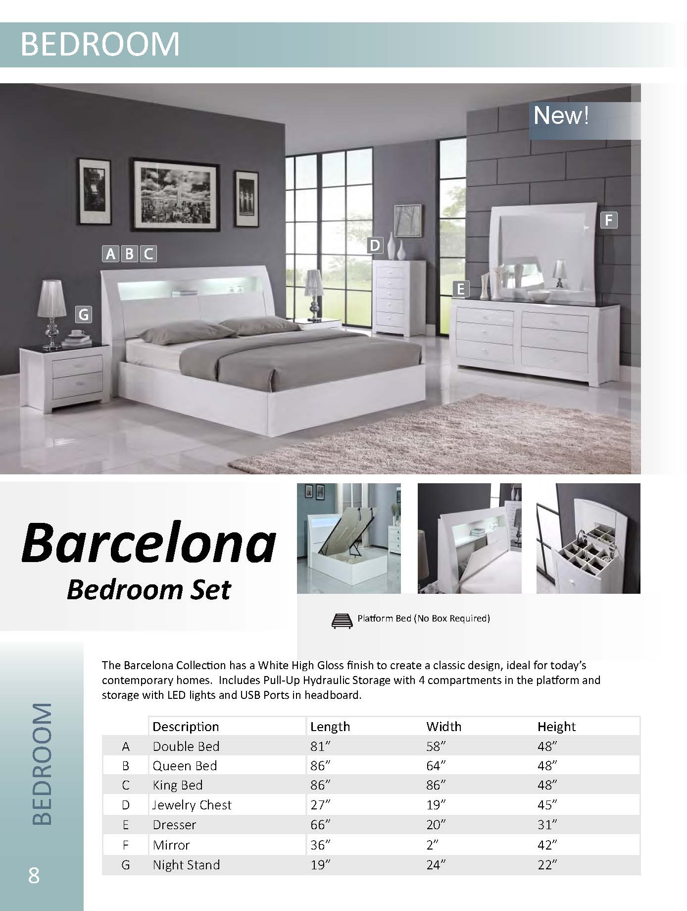 BARCELONA BEDROOM SET