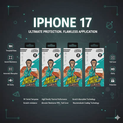 Anti Static ESD Glass Screen Protection for Iphone 17 17 Air 17 Pro 17 ProMax