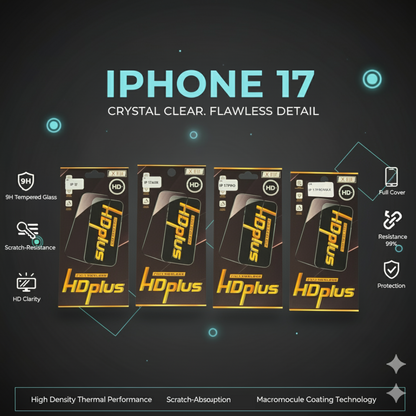Premium 9HD PLUS  Glass Screen Protection for Iphone 17 17 Air 17 Pro 17 ProMax