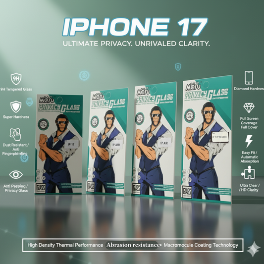 Premium Privacy Glass Screen Protection for Iphone 17 17 Air 17 Pro 17 ProMax