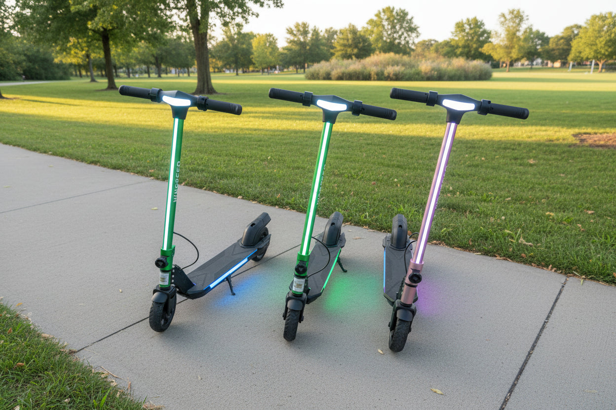 Kids electric scooter 130W single Blue and Green Option