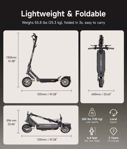 NAVEE ST3 Pro Damping Arm™ Suspension City E-scooter 1350W Range 75 Km 32Kmh Speed