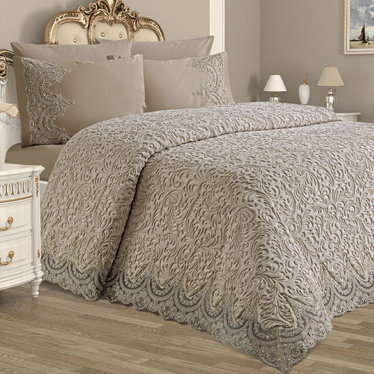 Safir 6 Pieces Blanket Set cappuccino