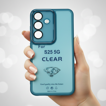 Samsung Galaxy S25 5G Premium Clear Case - Shockproof Protection with Color Accent