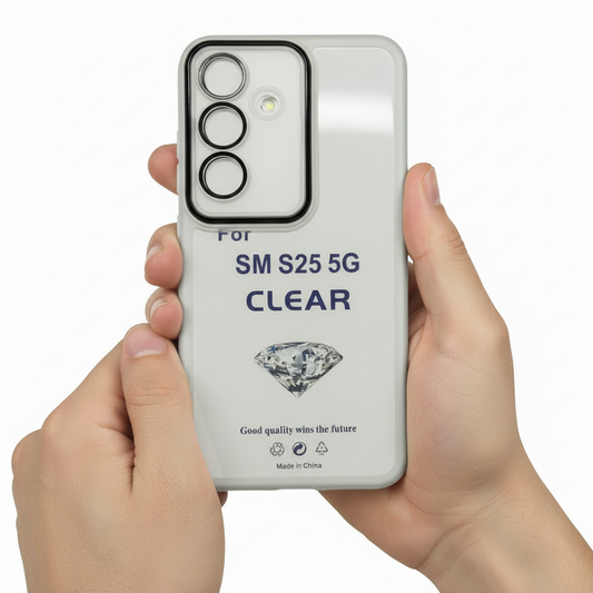 Samsung Galaxy S25 5G Premium Clear Case - Shockproof Protection with Color Accent
