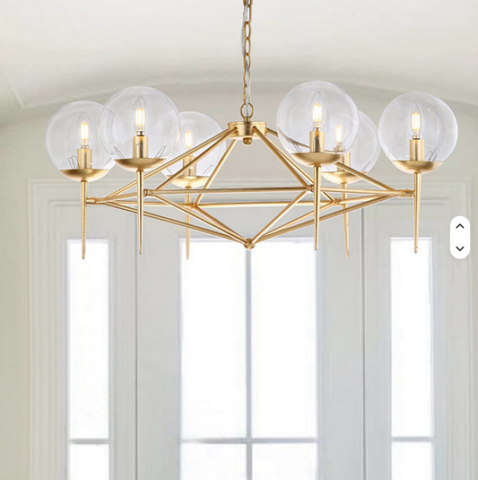 Height Adjustable Hanging Light Creative Glass Ball Pendant Lights for Living Room (Copy)