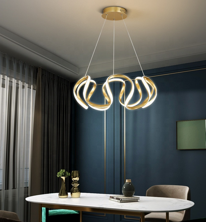 Hanging Lamp Creative Bedroom Pendant Light Luxury Ring Aluminum Chandelier