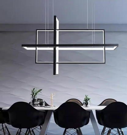 Modern Rectangular Pendant Lights Living Room Restaurant Kitchen Hanging Chandelier for Dining Room
